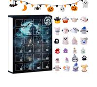 Halloween Countdown Calendar, Spooky Advent Display, Resin Horror Figurine Set, Decorative Table Ornament, 1-Piece, for Bedroom, Living Room, Kids, Teens, Party Décor and More