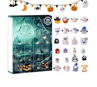 Halloween Countdown Calendar, Spooky Advent Display, Resin Horror Figurine Set, Decorative Table Ornament, 1-Piece, for Bedroom, Living Room, Kids, Teens, Party Décor and More