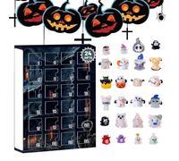 Halloween Countdown Calendar, Spooky Advent Display, Resin Horror Figurine Set, Decorative Table Ornament, 1-Piece, for Bedroom, Living Room, Kids, Teens, Party Décor and More