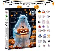 Halloween Countdown Calendar, Spooky Ghost Decoration, Classic Doll Design, Adorable Daily Countdown, Festive Display Accent for Teens, Adults, Desk, Window, Home, 26x18cm