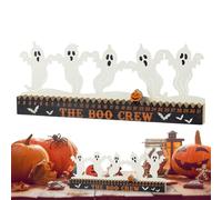 Halloween Countdown Sign, Ghost Decor Figurine, Wooden 31-Day Display, 13.78x5.91 inches, Cute Tabletop Ornament, Festive Holiday Marker, Perfect for Room Shelves, Desktop Setup, Living Space