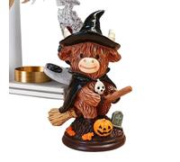 Halloween Cow Statue | Realistic Resin Farm Animal Figurine Rustic Home