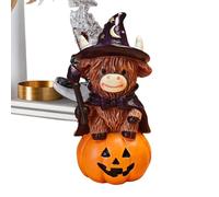 Halloween Cow Statue | Realistic Resin Farm Animal Figurine Rustic Home