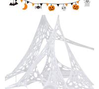 Halloween Creepy Cloth, Spider Web Fabric, 39.37x157.48 Inches Horror Scene Decoration, Stretchable Lightweight Material, Spooky Backdrop Design, Ideal for Yard, Fence, Courtyard