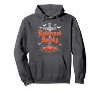 Halloween Cristiano: Croce Gotica redenta e spettrale Felpa con Cappuccio, Unisex per Adulti, Grigio Scuro, S