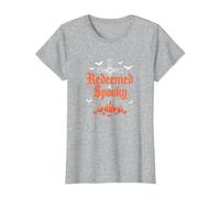 Halloween Cristiano: Croce Gotica redenta e spettrale Maglietta, Donna, Grigio Melange, XL