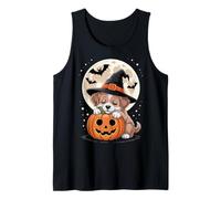 Halloween Cucciolo Cane Strega Cappello Zucca spettrale Canotta