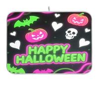 Halloween Cuore Zucca Neon Verde Rosa Piatto Stuoia di essiccazione della cucina Stuoia di controsoffitto stuoia scolapiatti vassoio asciugatrice stuoia cucina extra large stuoia di essiccazione per