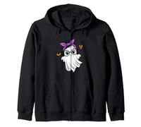 Halloween Cute Ghost Girl Eyeglasses Ghost Woman Glasses Felpa con Cappuccio