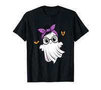 Halloween Cute Ghost Girl Eyeglasses Ghost Woman Glasses Maglietta