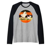 Halloween Cute Ghosts Dog Maglia con Maniche Raglan