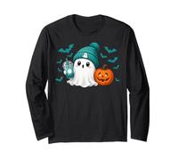Halloween Cute Green Eagles Ghost Maglia a Manica