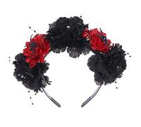 Halloween Day Of The Dead Fascia Artificiale Rose Flower Beads Cerchio per capelli Accessori per capelli per donne ragazze Scrunchies per capelli Fasce per capelli Scrunchies di Natale Nastro