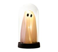 Halloween Decor - 19cm Ghost Night Light - Ghost in a Jar - Battery Powered LED Decorative Lamp with Colorful or Warm White Constant Light Polystyrene Polyester for Kitchen, Counters, Mantels