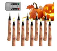 Halloween Decor LED candela a batteria LED Witch Finger Light | Candele affusolate per Halloween, 10 pezzi, per casa infestata, casa, università, dormitorio, serate in famiglia