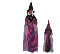 Halloween Decor - Witchy Decor | Gli occhi urlanti illuminano le streghe all'aperto - figura horror che tiene il calderone da 70,87 pollici per rami di alberi di portico cana