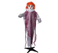 Halloween Decorations 51 Stand Clown Animatronics Moving Hands, Rosso Naso Red Scary Clown Sound & Touch Activated Halloween Animatronics for Home Party Yard, Decorazioni all'aperto