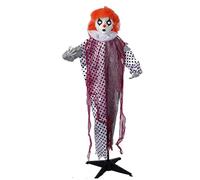 Halloween Decorations 51 Stand Clown Animatronics Moving Hands, Rosso Naso Red Scary Clown Sound & Touch Activated Halloween Animatronics for Home Party Innoor Outside Yard