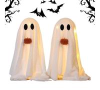 Halloween Decorations Ghost Set, Lighted Ghost Party Table Decor, Spooky Decoration Accessories for Indoor, Outdoor, Garden, Lawn, Kitchen, Bookshelf, Fireplace, Yard, Seasonal Display, Haunted Home