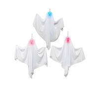 Halloween Decorations Hanging Ghosts with LED Lights - 3 Pack,100% New