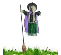 Halloween Decorations, Hovering Broom Prop, Spooky Animated Display, Motion Sensor Lights, Hanging Scary Decoration for Porch, Lawn, Yard, Home, Patio, Outdoor, Indoor, Window, Entryway
