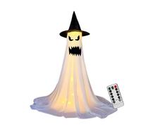 Halloween Decorations Outdoor, Light-Up Ghost Prop, 64.96 Inches Spooky Seasonal Display, Glowing Fabric Body, Weather-Resistant Design, for Porch Garden Haunted House Event Indoor Outside Scene