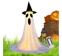 Halloween Decorations Outdoor, Light Up Ghost Prop, Indoor and Outside Seasonal Decor, Spooky Horror Scene Accent for Events, Porch, Haunted House, Garden, Yard Display, Party Atmosphere