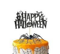 Halloween Decorazioni Torte per cupcake,Happy Halloween Cake Decorazioni Torta Cake Topper Cupcake Toppers per Castello Pipistrello Zucca Fantasma Tomba