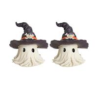 Halloween Deko - 2,17x2,28x2,28 Zoll Figur | 2 Stück Halloween-Spukfigur mit Hut | Fantasie Lustige Deko Skulptur für Wohnzimmer Haus Party Garten Küche Kamin Innenbereich