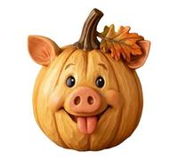 Halloween Deko Farm Pumpkin Figurines Cute Funny Cow Duck Sheep Pig Chicken Horse Statue Halloween Thanksgiving Fall Decorations Farmhouse Table Center Tischdekoration (C, One Size)