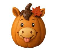 Halloween Deko Farm Pumpkin Figurines Cute Funny Cow Duck Sheep Pig Chicken Horse Statue Halloween Thanksgiving Fall Decorations Farmhouse Table Center Tischdekoration (D, One Size)