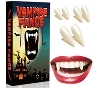 Halloween Denti Vampiro Adulto Bambino: Canini da Vampiro Dentiera Vampiro Halloween Trucco Vampiro Accessori Costume Cosplay Donna Zanne Vampiro Denti Finti Vampiro Realistici, Vampire Teeth Fangs