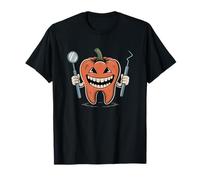 Halloween Dentist Spooky Tooth Ghostly Grin Maglietta