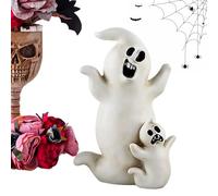 Halloween Desktop Decoration - Spooky Resin Figurines Set With Witch, Black Cat, Pumpkin, Ghost, Decorative Table Centerpiece For Halloween Party, Home Decor, Office Desk, Haunted House, Holiday Displ