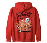 Halloween Divertente Troppo Stanco per spaventare Forse L'Anno Prossimo Felpa con Cappuccio