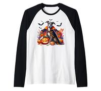 Halloween Dog Women Pumpkins Italian Greyhound Dog Vampire Maglia con Maniche Raglan