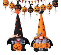 Halloween Dolls, Gnome Pumpkins, Faceless Dwarf Ornaments, Soft Plush Fabric, Weighted Base, Ideal for Tabletop, Sofa, Desk, Bedroom, Window, Indoor Outdoor Holiday Display