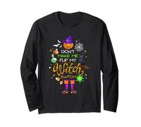 Halloween Don't Make Me Flip My Witch Switch Women Funny Women Maglia a Manica