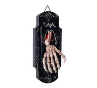 Halloween Door Bell, Motion Skeleton Hand Hangable Touch Décor, 12inches | Hangable Skeleton Hand Door Bell, Motion Activated Halloween Decoration, Haunted House Porch Party Trick-or-Treat Entrance