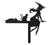 Halloween Door Corner Decor | Gothic Skeleton Witch Wooden Right Angle |