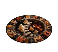 Halloween Door Illusion Rug Haunted Optical Effect Abstract Carpet