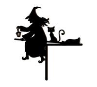 Halloween Door Topper | Decorative Wooden Door Decor | Witch Cat Shape Wall Decoration For Living Room Study Bedroom Shop Apartment Dwellers Outdoor Event Hosts