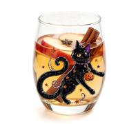 Halloween Drinking Glass - Glass Ghost Pumpkin Whiskey Tumbler 420ml