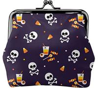 Halloween e scheletri portamonete da donna in pelle, piccolo portamonete con chiusura a scatto a bacio e fibbia portafoglio per ragazza regalo, Come nella foto, Taglia unica, Organizer per borse