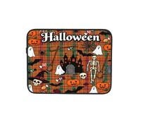 Halloween Elements Verde Arancione Plaid Custodia Per Laptop Notebook Computer Pouch Tablet Valigetta Borsa Da Trasporto per Lavoro 17 Pollici