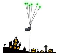 Halloween Eyeball Lights, LED Scary Eyeballs Light, 3.94x3.94x27.56 Inches Size Waterproof Swaying Firefly Decor, Party Lighting Decoration for Outdoor Patio Path Flowerbed Walkway, Green Violet