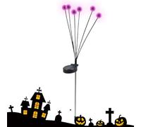 Halloween Eyeball Lights, Outdoor Solar Scary Firefly Lanterns, Waterproof Swaying Path Lights, Decorative Yard Lighting for Patio, Flowerbed, and Spooky Party Decor, 3.94x3.94x27.56 inches
