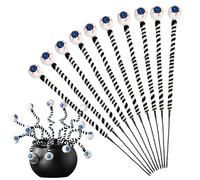 Halloween Eyeballs, 10-Piece Spooky Eyeball Picks, Creepy Table Centerpieces, Lightweight Reusable for Living Room, Bedroom, Floral, Halloween Decorations, Black And White