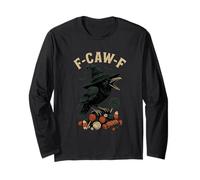 Halloween F Caw F Corvo Donne F-Caw-F Nero Uccello Strega Candy Maglia a Manica