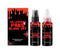 Halloween Fake Blood- BloodKit, Accessorio per terrore | Sangue rosso spesso, effetto gocciolante liquido, vernice per il corpo sicura, gel di sangue teatrale, accessorio per guardaroba